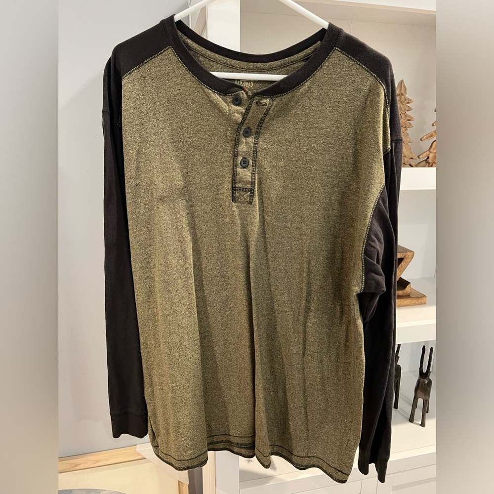 Men’s Red Head Henley shirt
